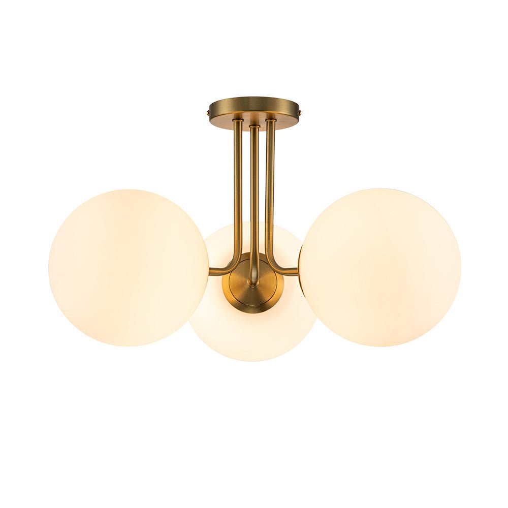 Iluminación hogar: Lámpara Sputnik 3 luces, mid-century, semi empotrada. Diseño atemporal y chic.
