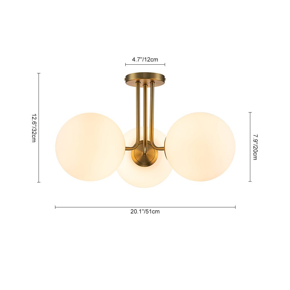 Lámpara retro Sputnik de 3 luces, semi empotrada. Ideal para sala, comedor o dormitorio.