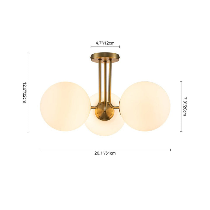 Lámpara retro Sputnik de 3 luces, semi empotrada. Ideal para sala, comedor o dormitorio.
