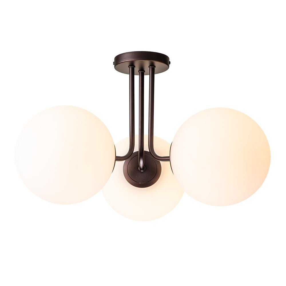 Lámpara semi empotrada Sputnik, 3 luces. Diseño atemporal mid-century para una iluminación única.