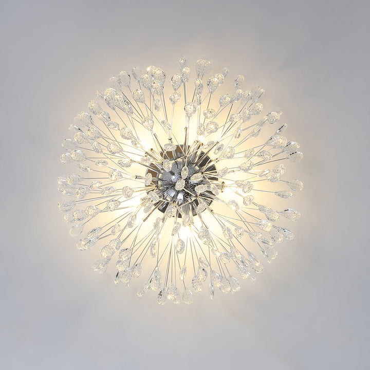 Lámpara de techo floral de cristal, 5 luces, estilo semi empotrado moderno, realza cualquier decoración.