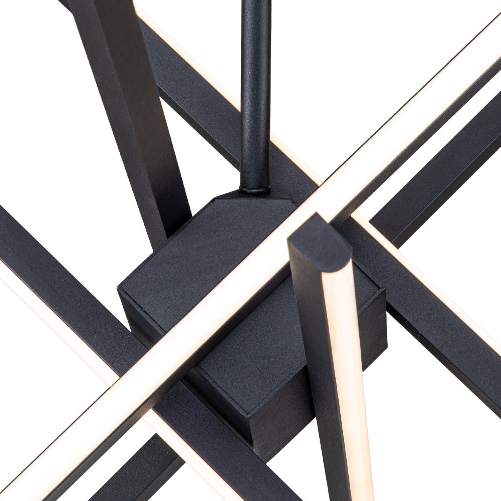 Instalado: Candelabro LED Sputnik lineal moderno de 6 luces, diseño de techo impactante.