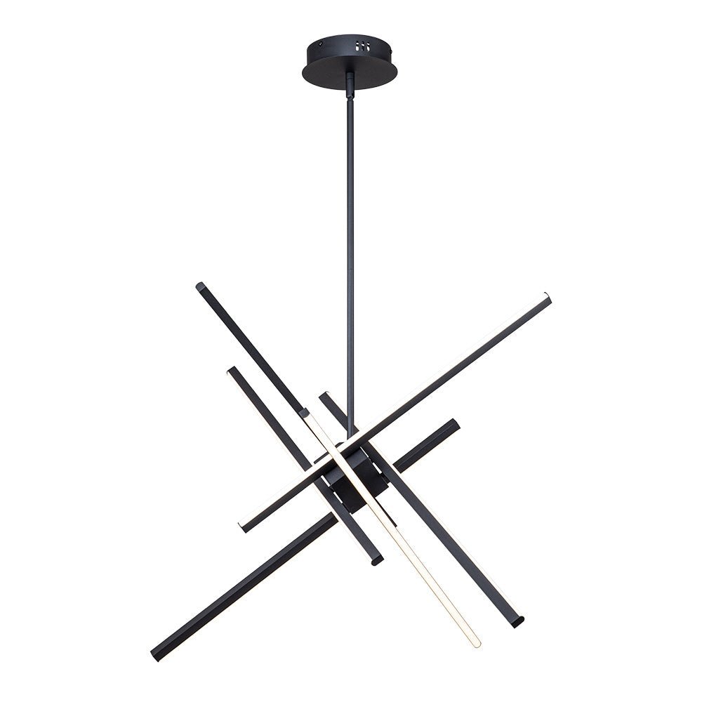 Candelabro LED Sputnik lineal de 6 luces, iluminación moderna de techo para sala y comedor.