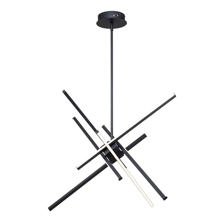 Candelabro LED Sputnik lineal de 6 luces, iluminación moderna de techo para sala y comedor.