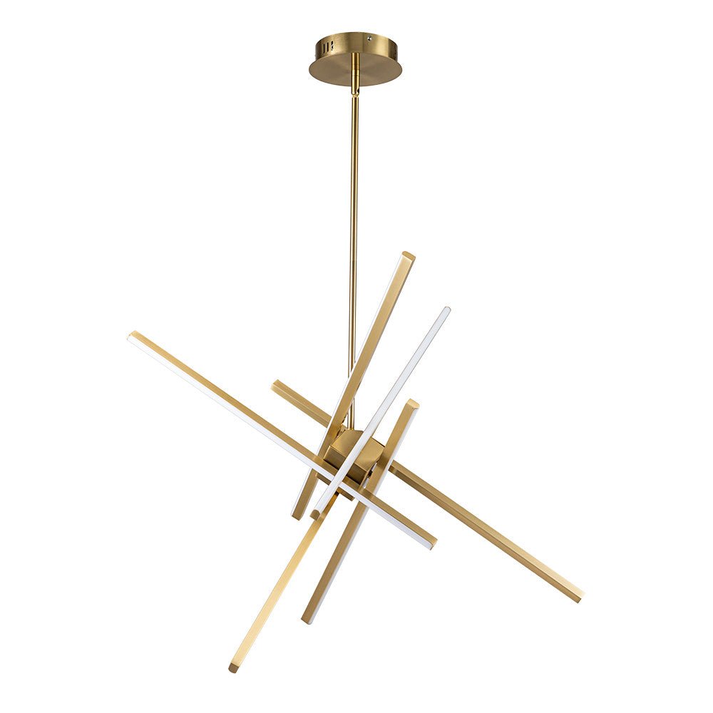 Decora tu sala con este candelabro LED Sputnik lineal de 6 luces, diseño moderno.