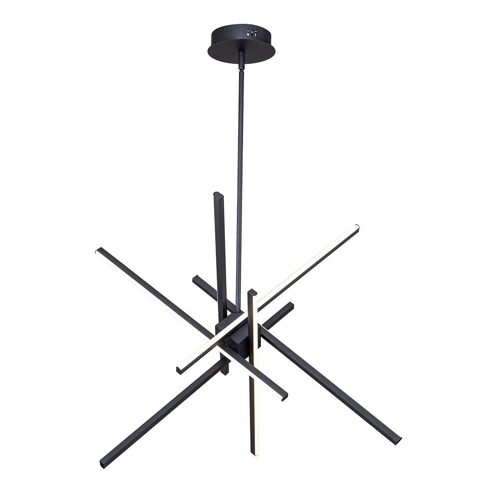 Candelabro moderno Sputnik LED lineal de 6 luces, un impactante diseño para tu techo.