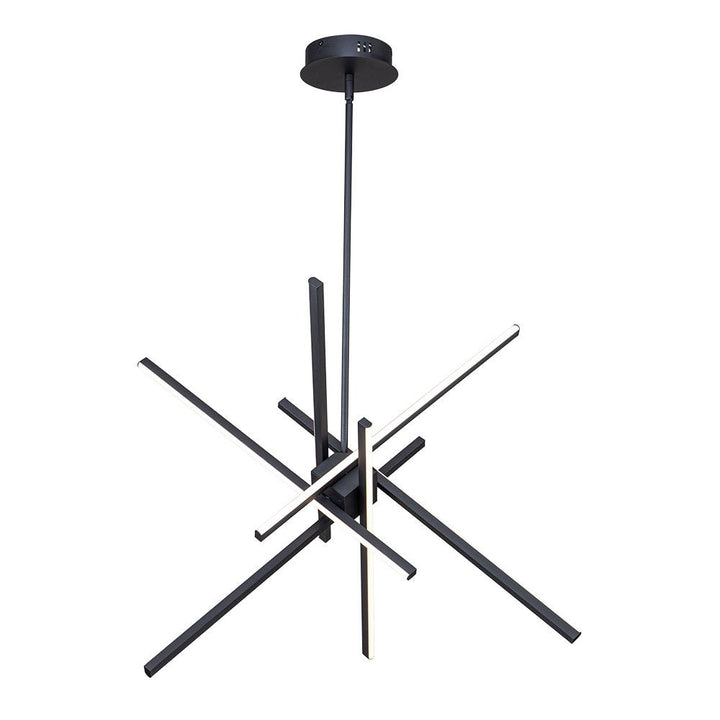 Candelabro moderno Sputnik LED lineal de 6 luces, un impactante diseño para tu techo.