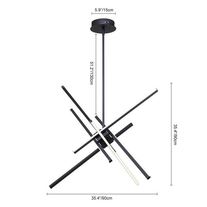 Elegante candelabro Sputnik LED lineal con 6 luces, diseño moderno para decoración del hogar.