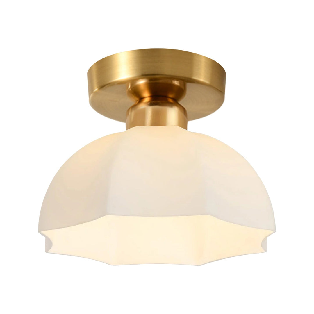 Luz de techo blanca moderna, cúpula escallopada minimalista. Iluminación elegante para cualquier habitación del hogar.