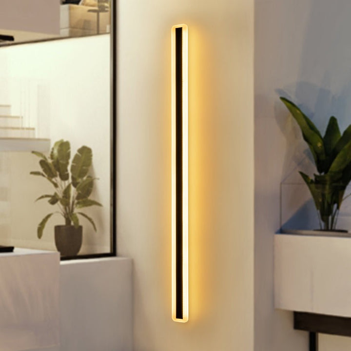 Luz de pared LED moderna y minimalista. Iluminación exterior negra para fachada o patio. Impermeable.