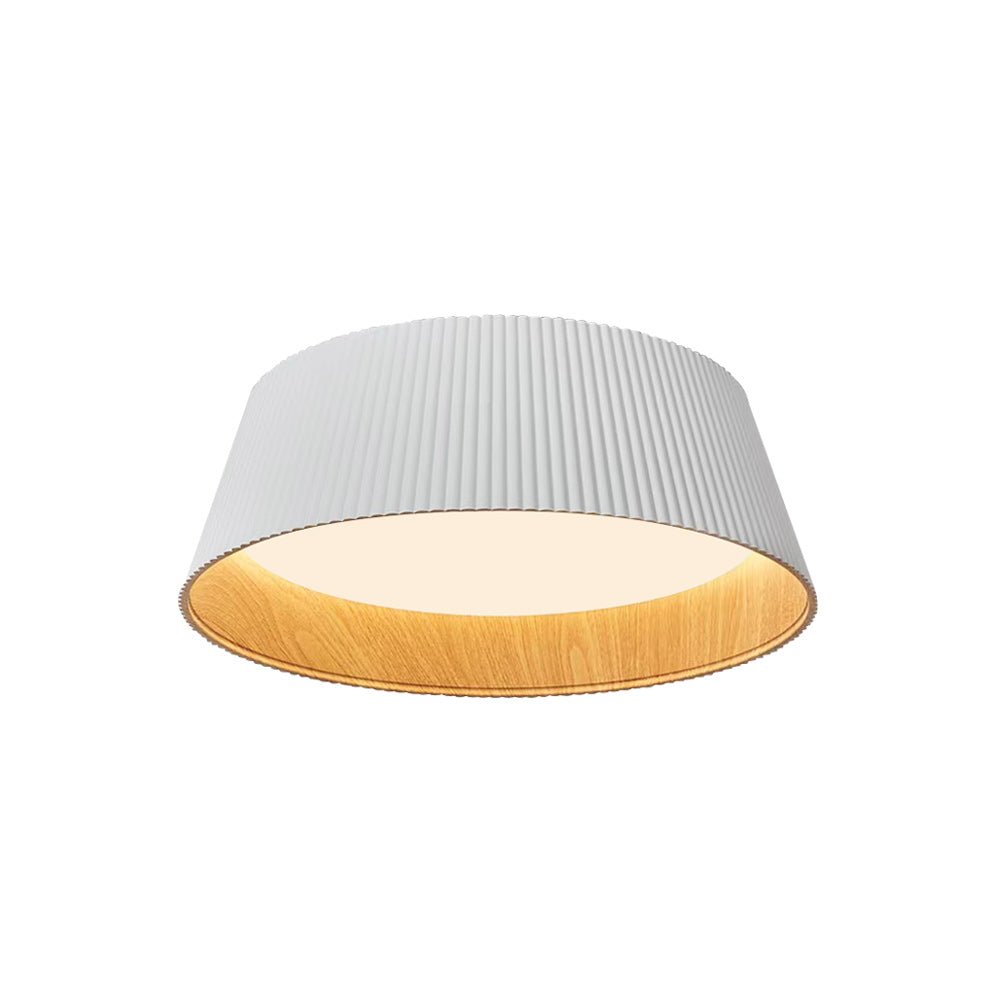 Luz LED empotrada moderna, forma cónica, con atractivo acabado de grano de madera.