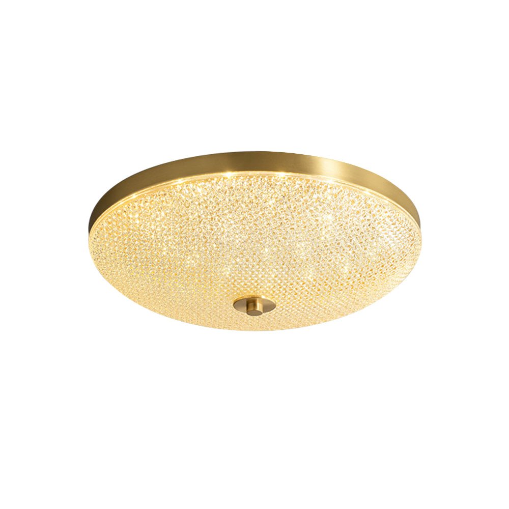 Luz de techo empotrada LED, regulable tres colores, tazón de latón, decoración lujosa.