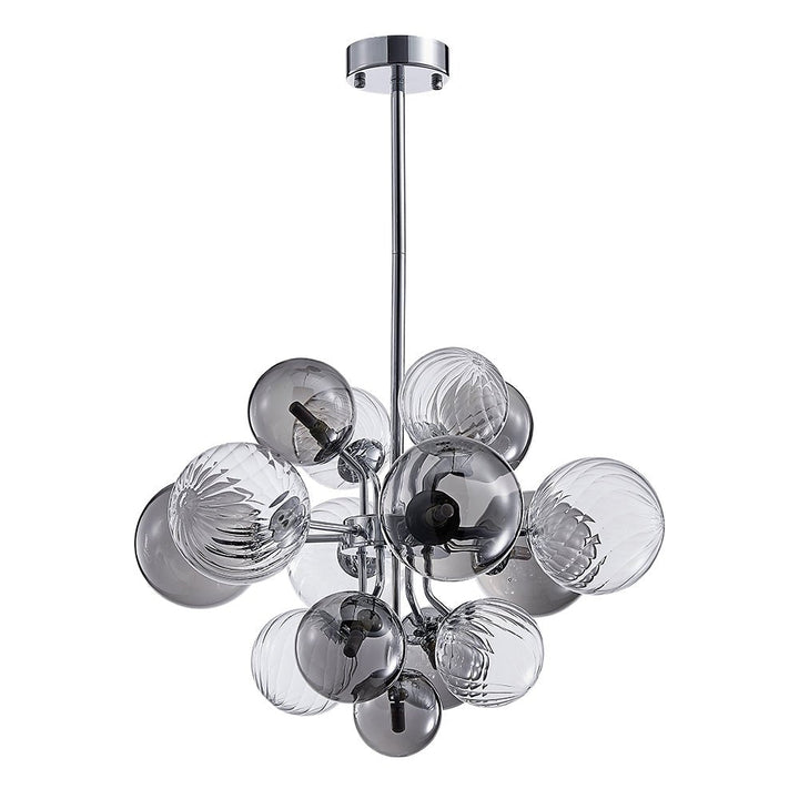 Araña de burbujas, cristal ahumado. Iluminación de techo contemporánea para decoración interior.