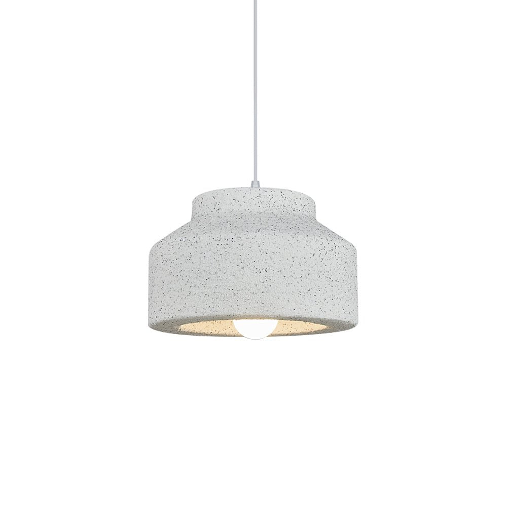Lámpara colgante nórdica Wabi Sabi, diseño geométrico minimalista gris claro, para una iluminación interior cálida.
