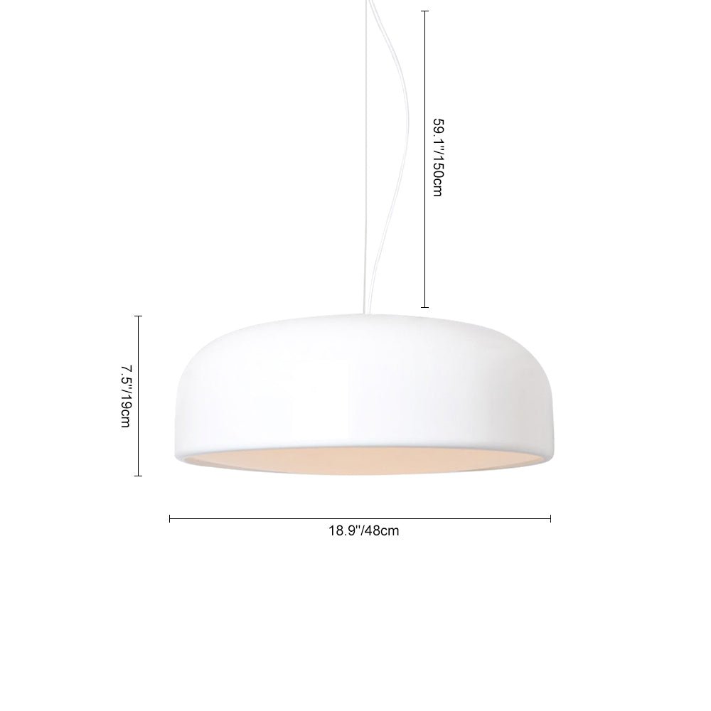 Lámpara colgante de cúpula blanca, estilo nórdico moderno. Perfecta para cualquier interior contemporáneo.