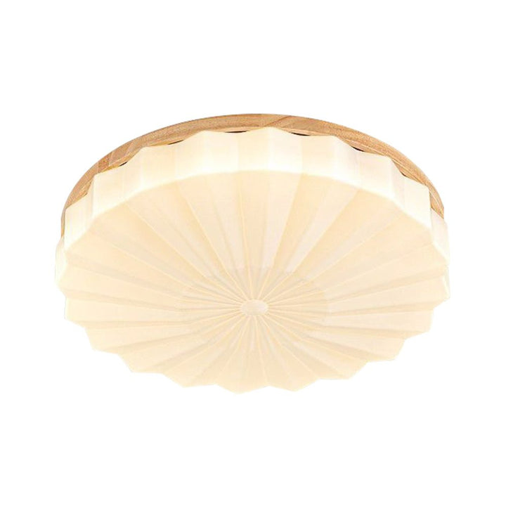 Luz de techo LED decorativa con diseño floral plisado. Iluminación interior ajustable con 3 tonos.