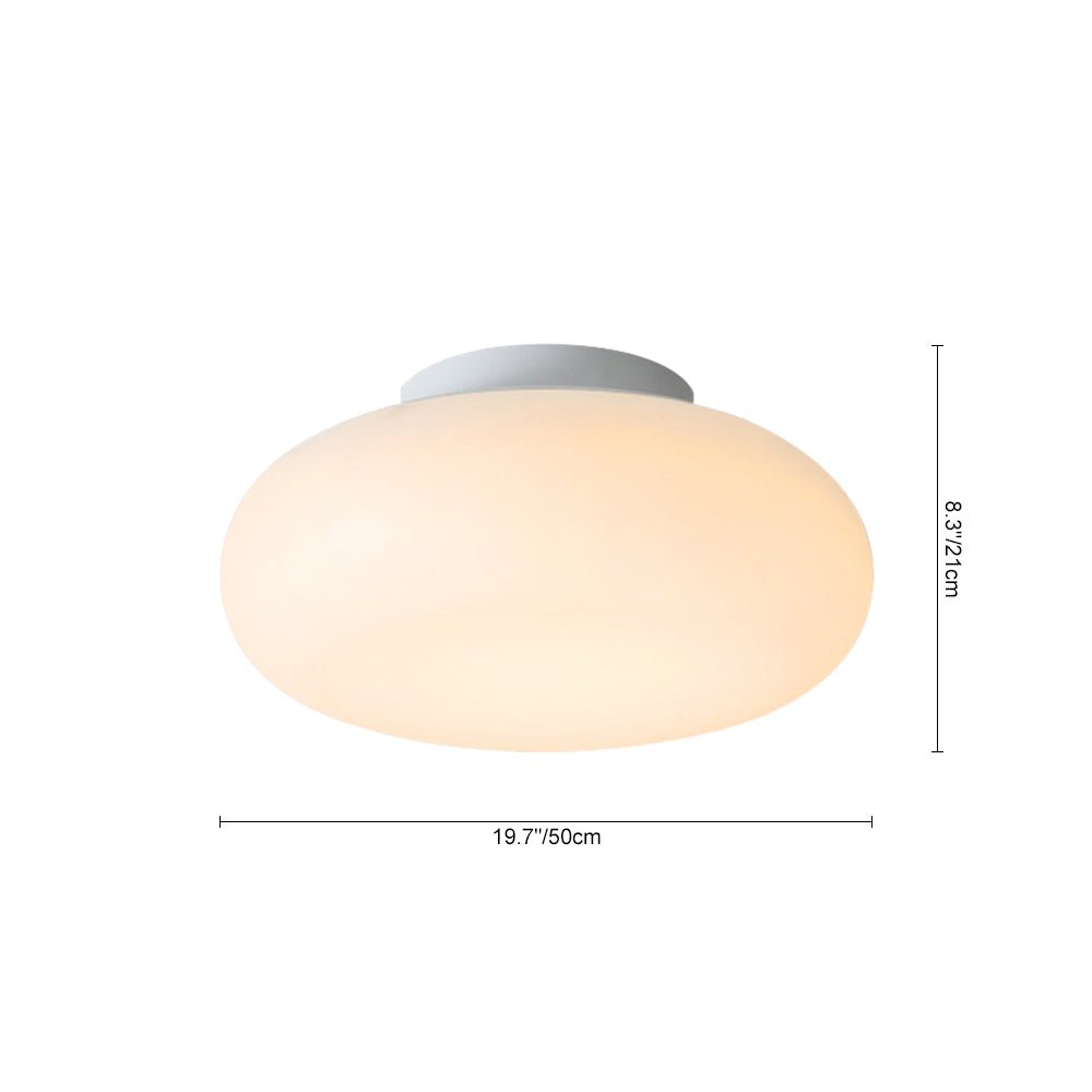 Lámpara de techo hongo dimmable, luz LED. Iluminación nórdica moderna semi empotrada color crema.