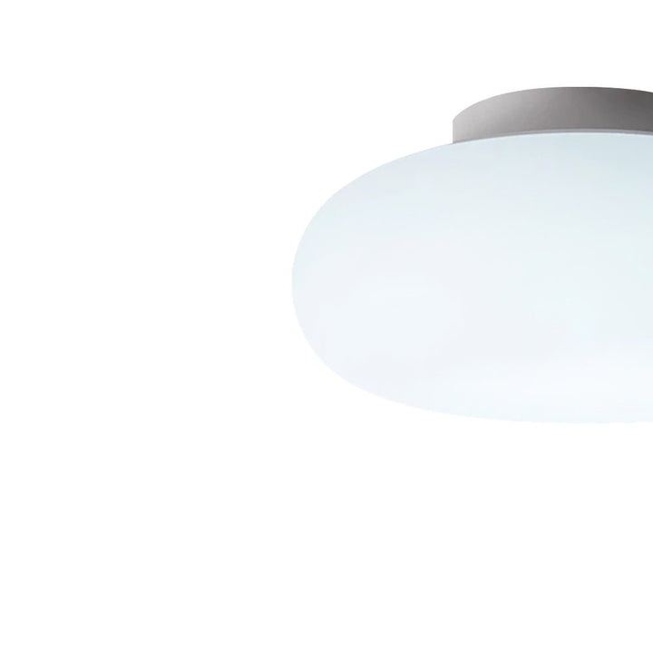 Luz de techo LED color crema, diseño hongo nórdico. Lámpara dimmable semi empotrada para espacios modernos.