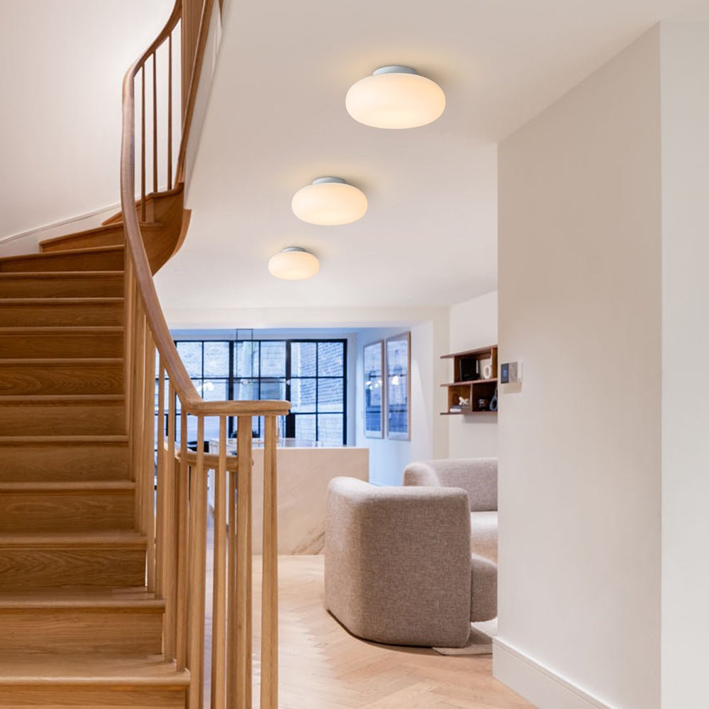 Luz LED de techo estilo hongo nórdico. Lámpara regulable semi empotrada para sala o dormitorio.