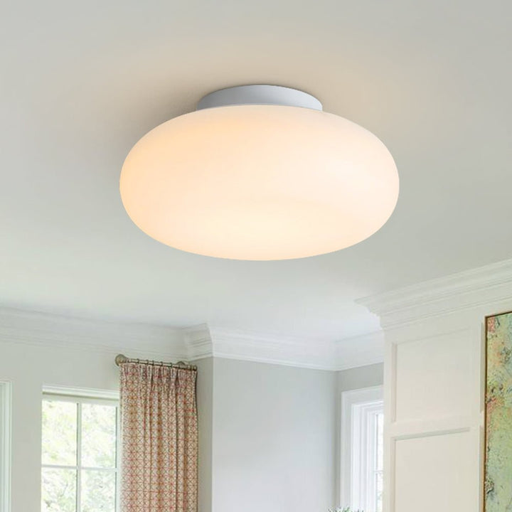 Luz de techo LED dimmable hongo nórdico. Lámpara moderna semi empotrada para interiores.