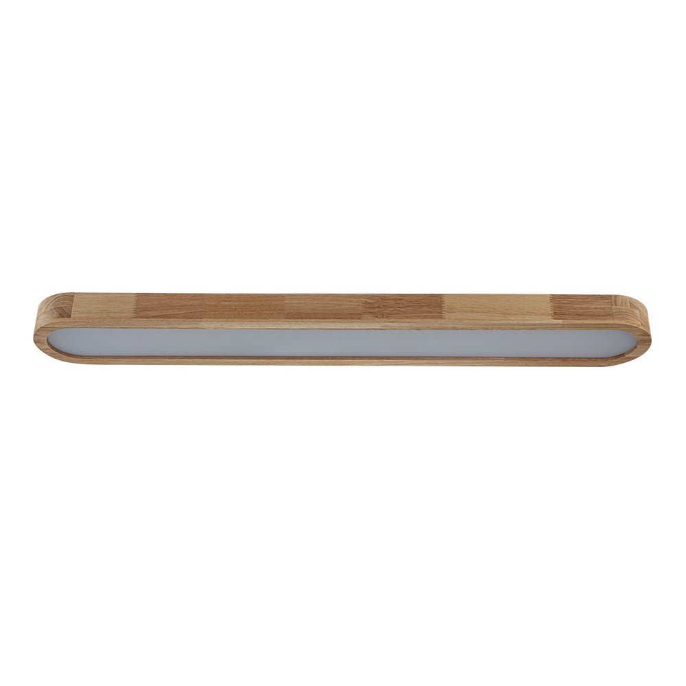 Estilo escandinavo: luz de techo LED ovalada regulable de madera, un toque natural y moderno.