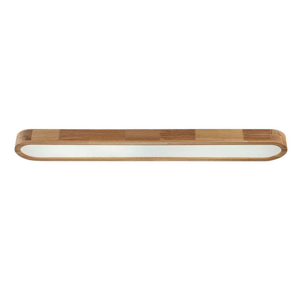 Elegante luz de techo LED ovalada de madera, diseño minimalista nórdico que ilumina con estilo.