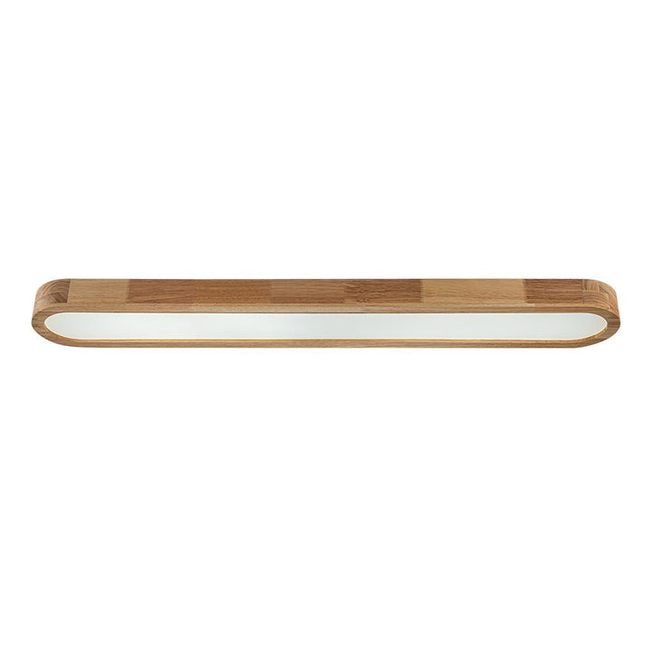 Elegante luz de techo LED ovalada de madera, diseño minimalista nórdico que ilumina con estilo.