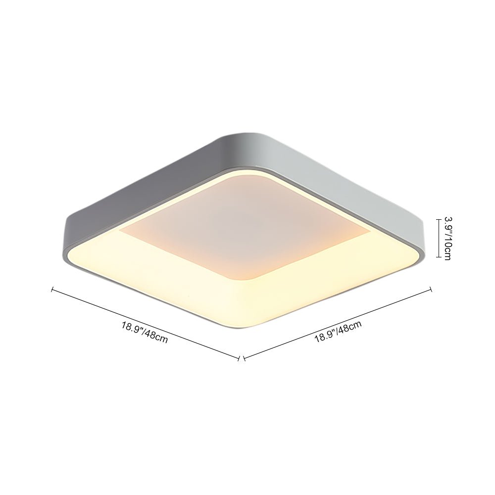 Foco LED de techo cuadrado, diseño plano nórdico. Perfecto para iluminación moderna de pasillos y cocinas.