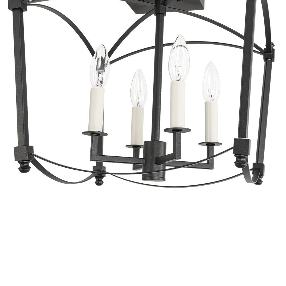Lámpara semi empotrada vintage, 4 luces, decoración moderna con esencia retro.