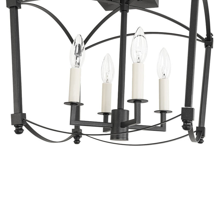 Lámpara semi empotrada vintage, 4 luces, decoración moderna con esencia retro.