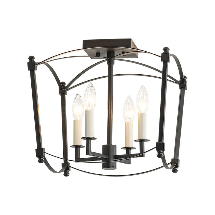 Lámpara retro de 4 luces para techo, semi empotrada, estilo vintage industrial.