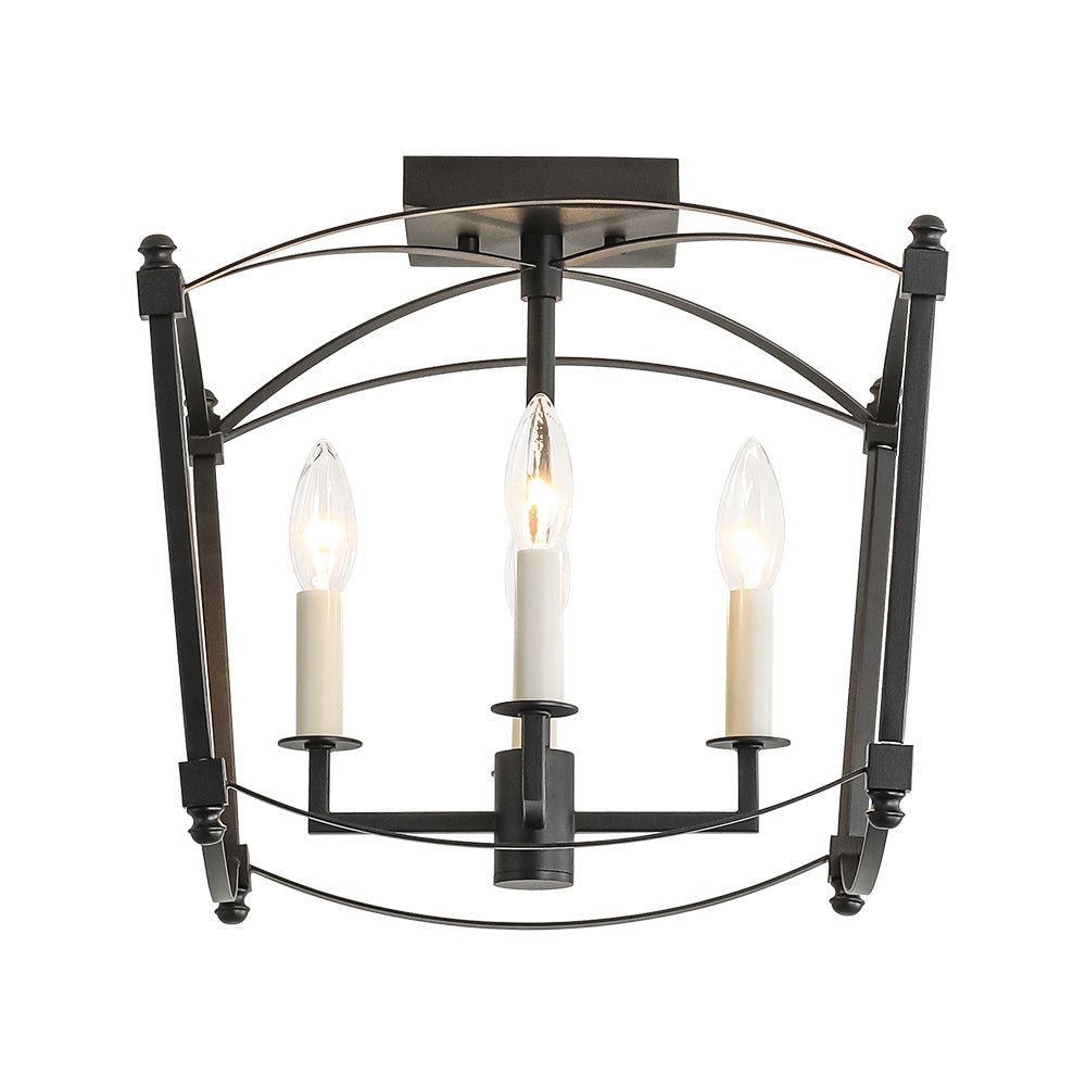 Decoración elegante: lámpara de techo 4 luces, marco abierto, estilo vintage para comedor.