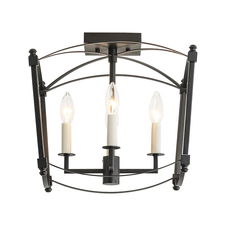 Decoración elegante: lámpara de techo 4 luces, marco abierto, estilo vintage para comedor.