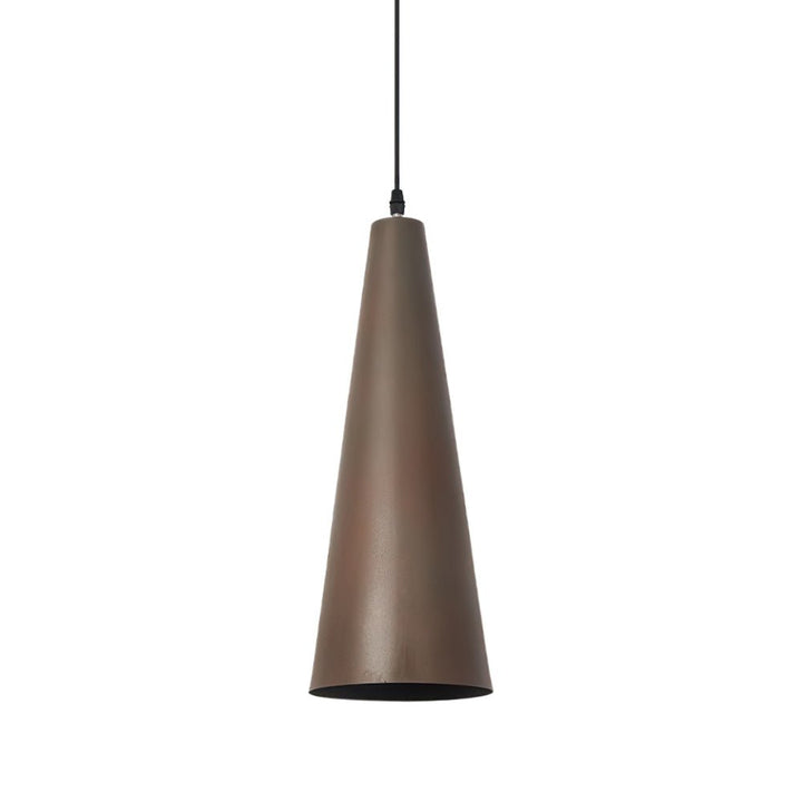 Luz de techo colgante cono, estilo industrial-rústico. Lámpara moderna con acabado oxidado, perfecta para el hogar.