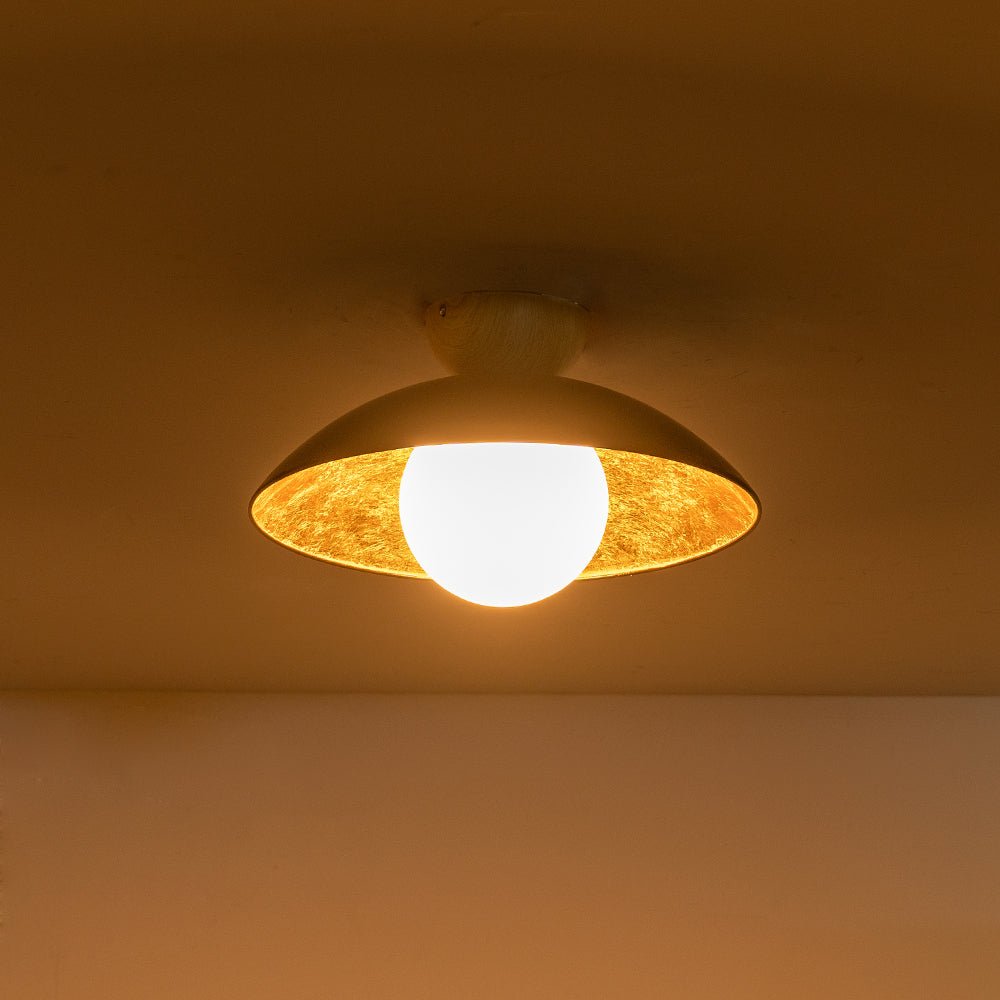 Luz de techo decorativa moderna, estilo escandinavo con vidrio y hoja de oro. Perfecta para cualquier habitación.