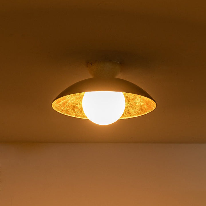 Luz de techo decorativa moderna, estilo escandinavo con vidrio y hoja de oro. Perfecta para cualquier habitación.