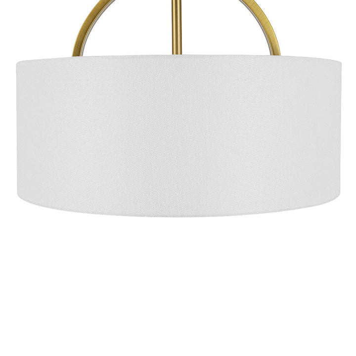 Lámpara de techo de lino semi empotrada, 2 focos, diseño nórdico elegante y regulable.
