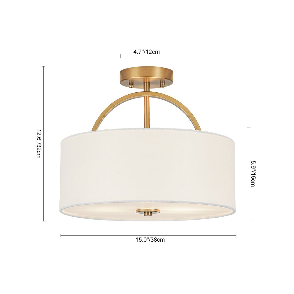 Iluminación versátil: lámpara de techo regulable, lino, semi empotrada, estilo escandinavo.