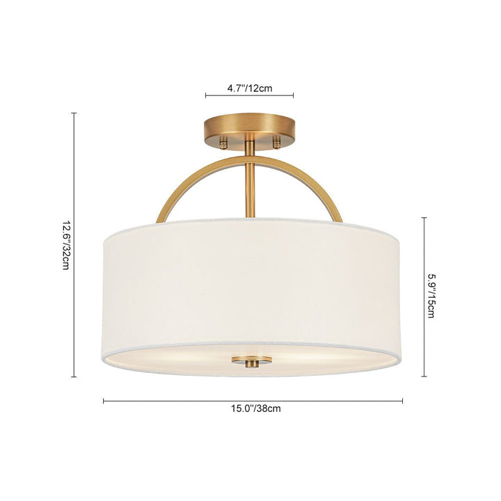 Iluminación versátil: lámpara de techo regulable, lino, semi empotrada, estilo escandinavo.