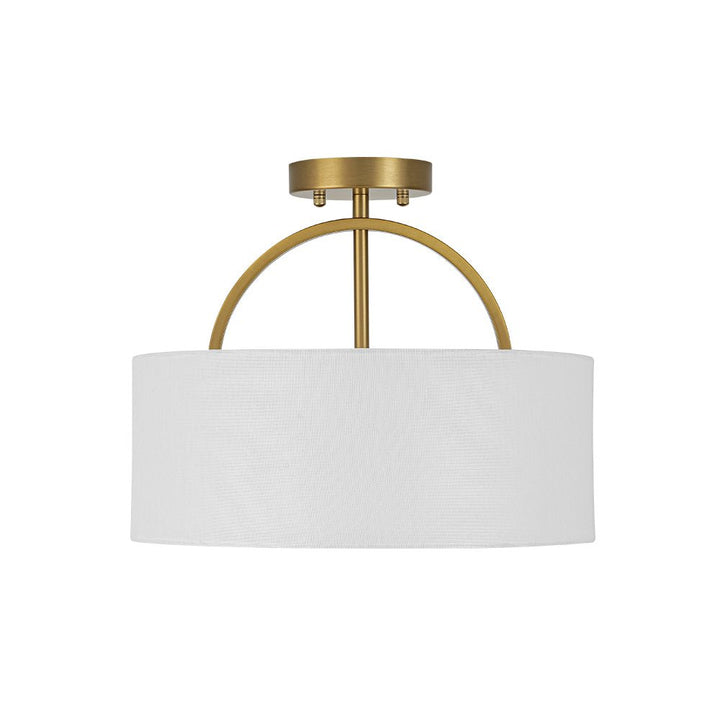 Lámpara de techo de lino y metal, perfecta para decorar hogares con estilo escandinavo.