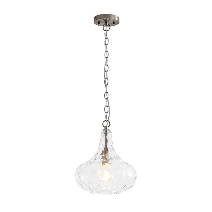Lámpara decorativa escultórica de gota, vidrio martillado, perfecta para luz ambiente moderna en el hogar.