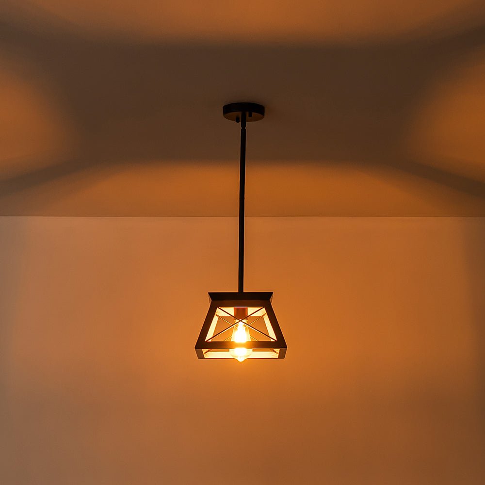 Colgante de cocina rústico, forma cuadrada, metal resistente, estilo granja.