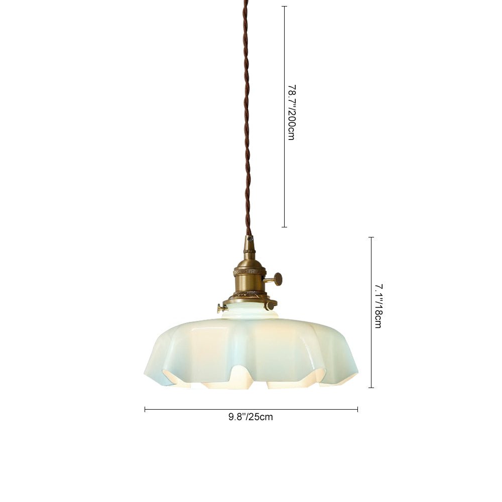 Lámpara de techo floral vintage con vidrio opaco. Colgante retro de 1 luz, crea ambiente acogedor.