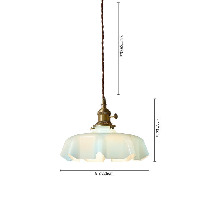 Lámpara de techo floral vintage con vidrio opaco. Colgante retro de 1 luz, crea ambiente acogedor.