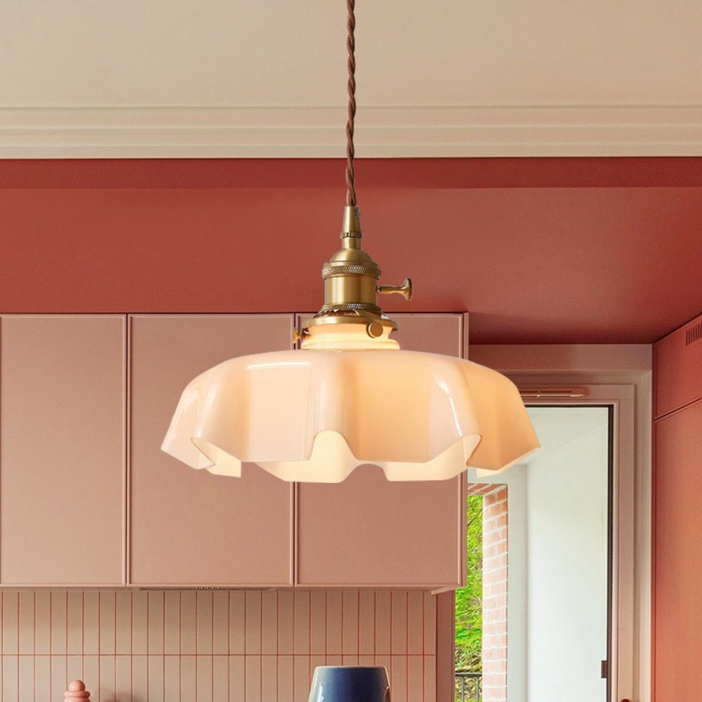Iluminación floral vintage, lámpara colgante. Diseño drapado único, 1 luz, perfecta para cualquier habitación.