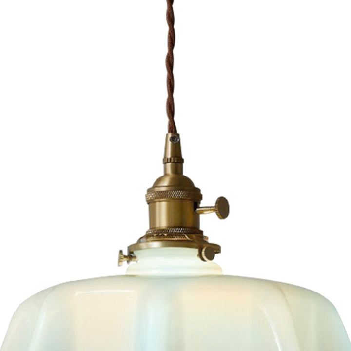 Colgante de techo vintage floral, diseño drapado. Lámpara retro de 1 luz, cable ajustable, luz suave.
