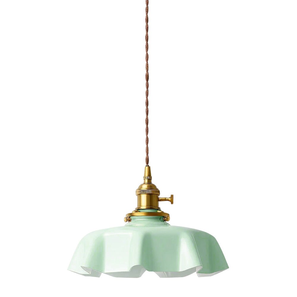 Lámpara colgante vintage de flor drapada. Iluminación retro de 1 luz, diseño único para el hogar.