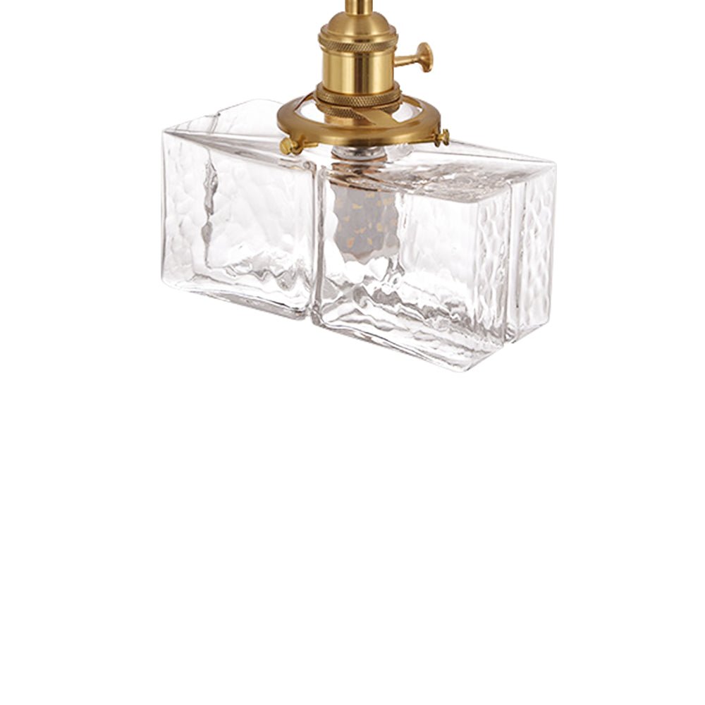 Lámpara de 1 luz, vidrio martillado. Colgante estilo industrial para iluminación interior.