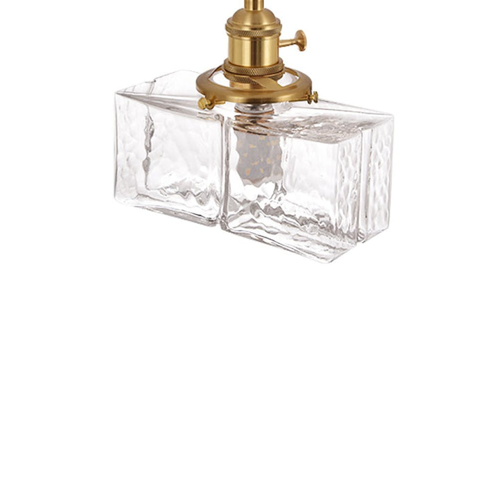 Lámpara de 1 luz, vidrio martillado. Colgante estilo industrial para iluminación interior.