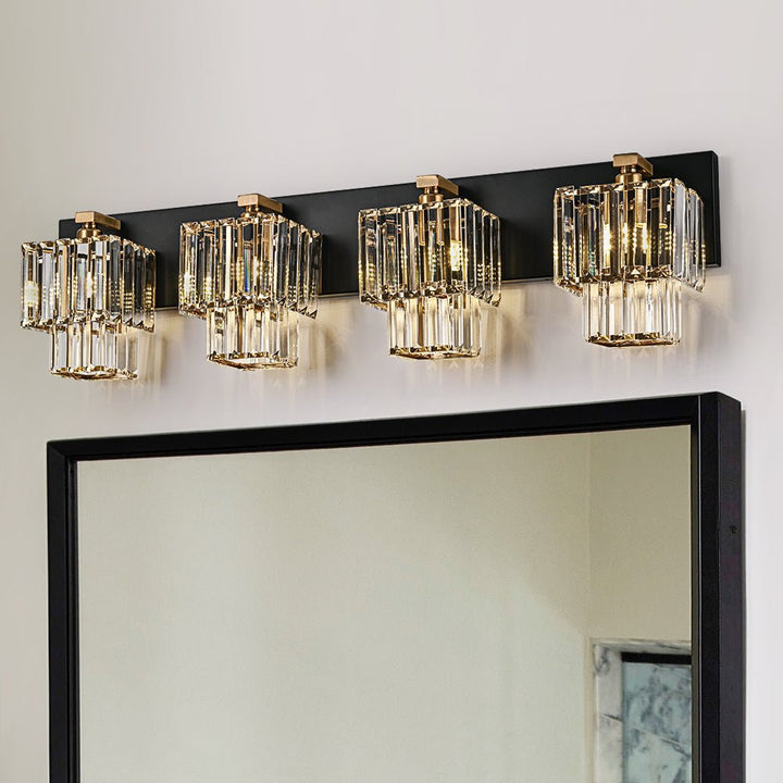 Iluminación moderna de baño, aplique cuadrado vintage de 5 luces.